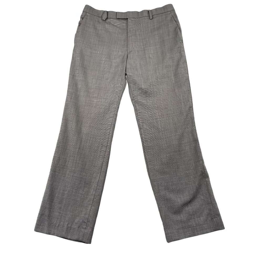 Banana Republic Dress Pants Mens 34x30 Grey Tailored Slim Fit 100% Wool